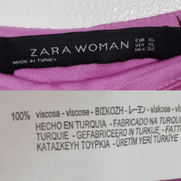 Zara Xl satin wide leg high rise trouser pants orchid silky feel quiet luxury - Picture 12 of 12